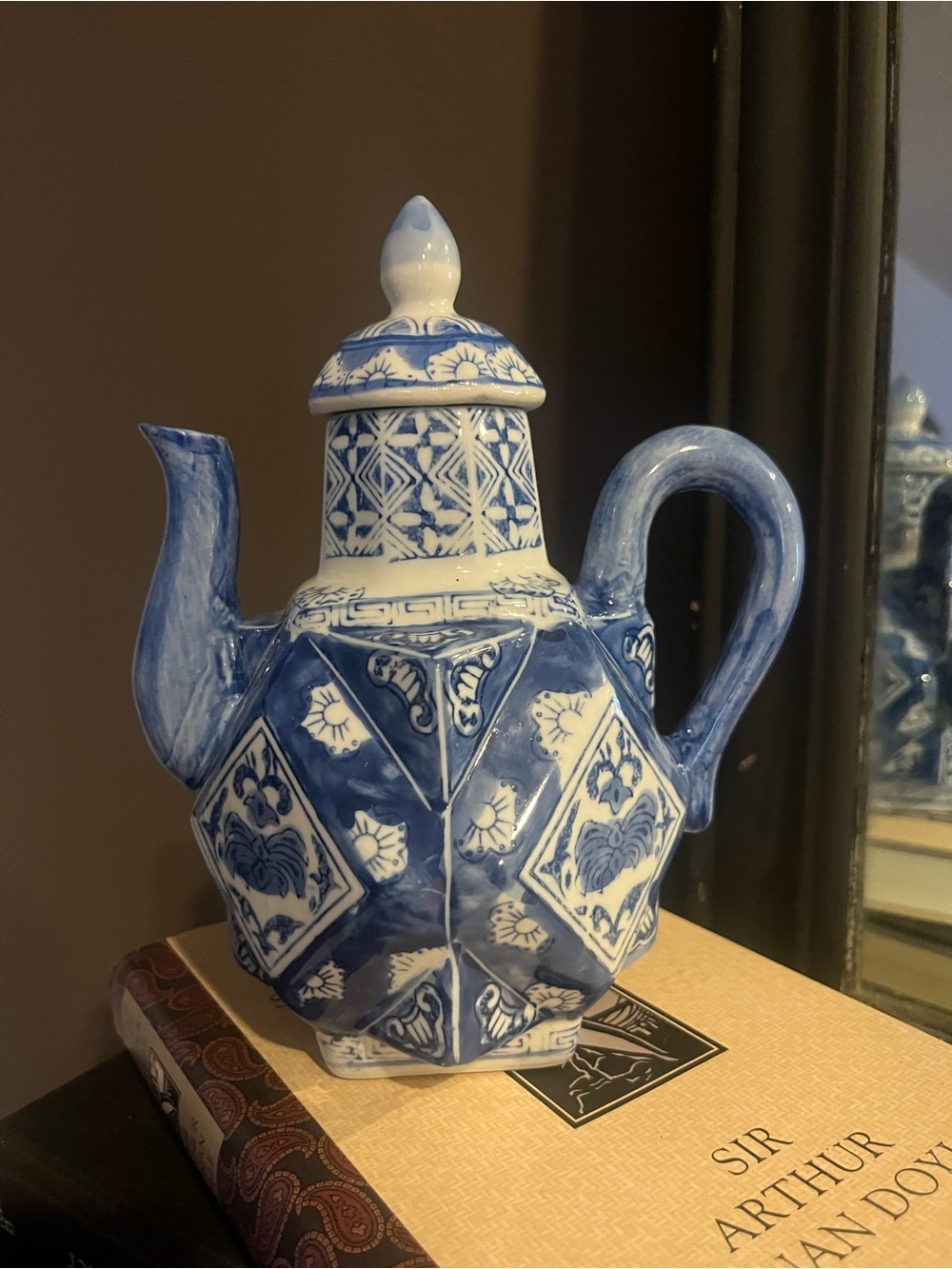 Blue and White Decorative Teapot Vase